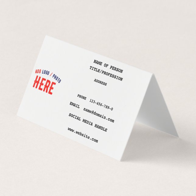 STYLISH MODERN CUSTOMIZABLE WHITE VERIFIED BRANDED BUSINESS CARD (Front)