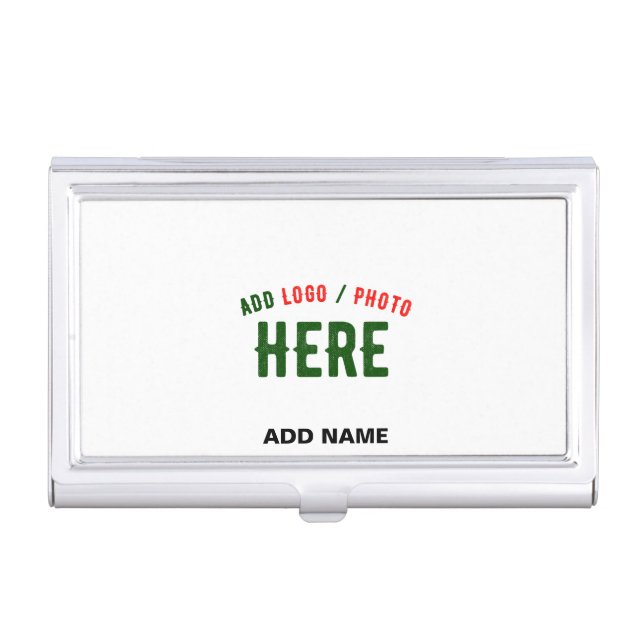 STYLISH MODERN CUSTOMIZABLE WHITE VERIFIED BRANDED BUSINESS CARD CASE (Front)