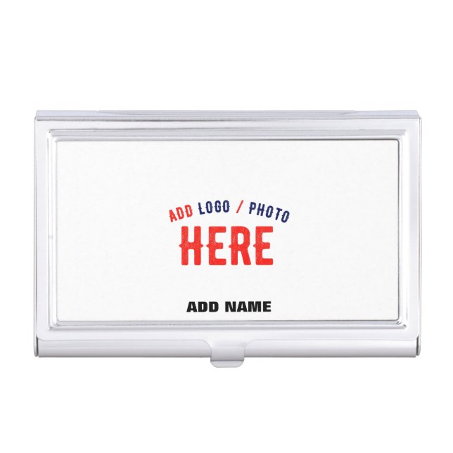 STYLISH MODERN CUSTOMIZABLE WHITE VERIFIED BRANDED BUSINESS CARD CASE (Front)