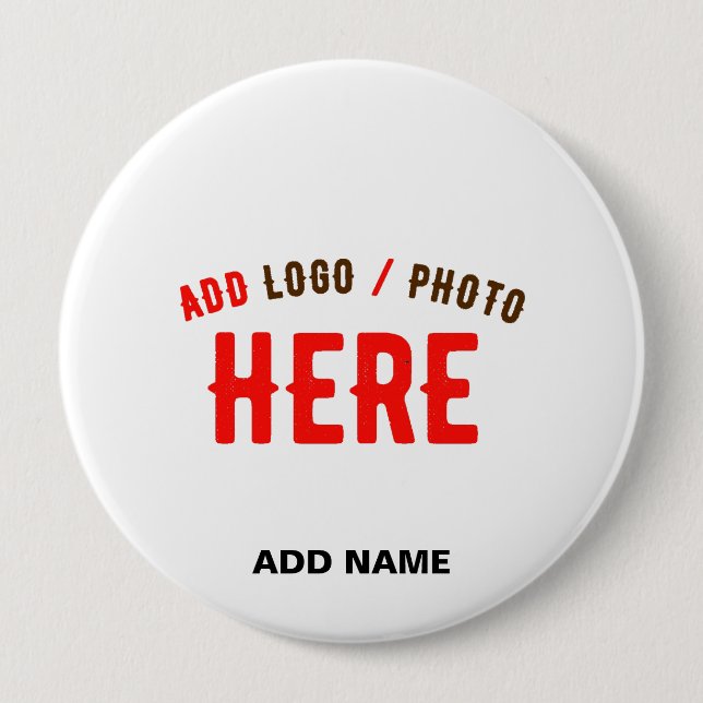 STYLISH MODERN CUSTOMIZABLE WHITE VERIFIED BRANDED BUTTON (Front)
