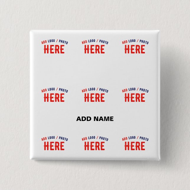 STYLISH MODERN CUSTOMIZABLE WHITE VERIFIED BRANDED BUTTON (Front)