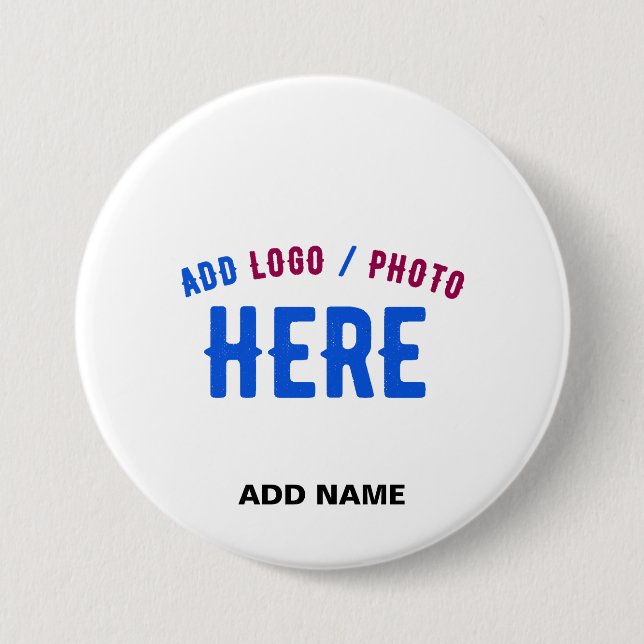 STYLISH MODERN CUSTOMIZABLE WHITE VERIFIED BRANDED BUTTON (Front)