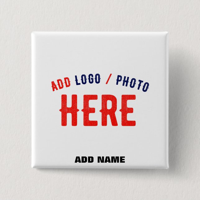 STYLISH MODERN CUSTOMIZABLE WHITE VERIFIED BRANDED BUTTON (Front)