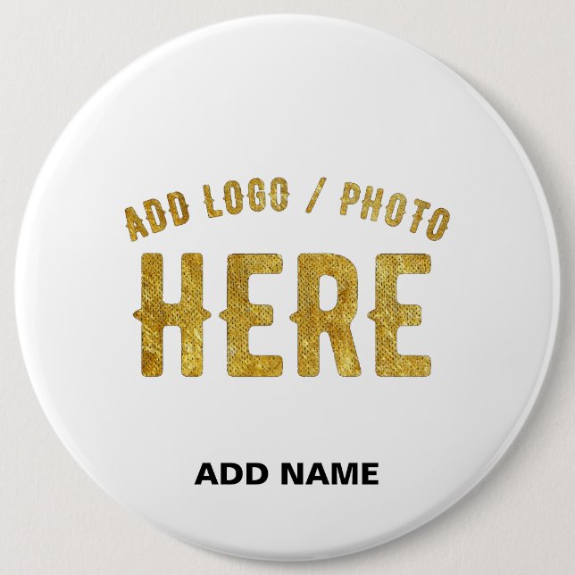 STYLISH MODERN CUSTOMIZABLE WHITE VERIFIED BRANDED BUTTON (Front)