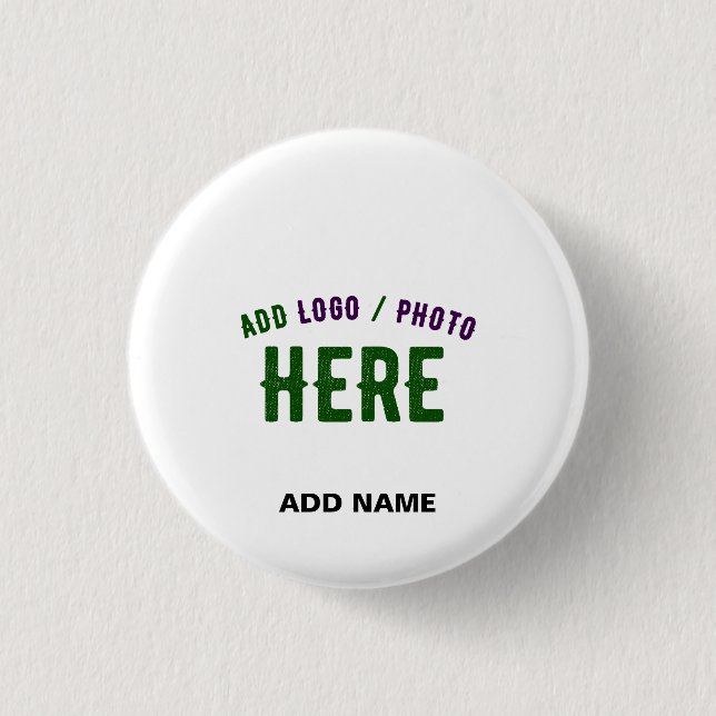 STYLISH MODERN CUSTOMIZABLE WHITE VERIFIED BRANDED BUTTON (Front)