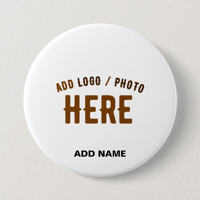 STYLISH MODERN CUSTOMIZABLE WHITE VERIFIED BRANDED BUTTON (Front)