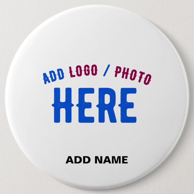 STYLISH MODERN CUSTOMIZABLE WHITE VERIFIED BRANDED BUTTON (Front)