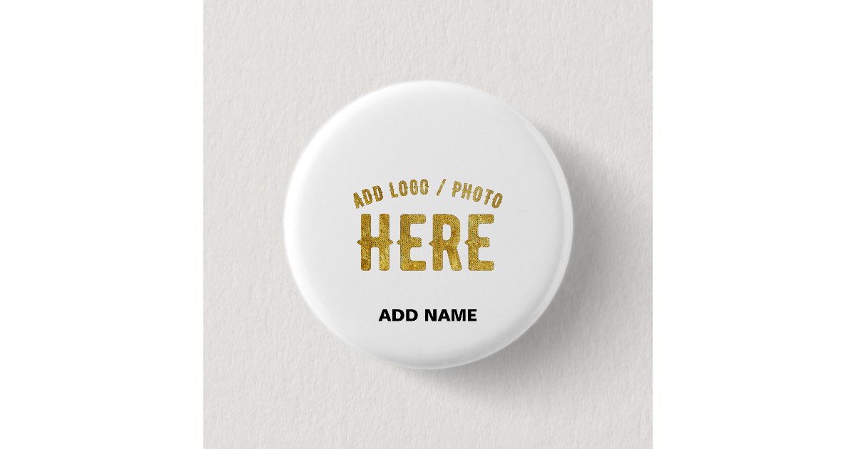 Bramded Button STYLISH MODERN CUSTOMIZABLE WHITE VERIFIED BRANDED BUTTON | Zazzle