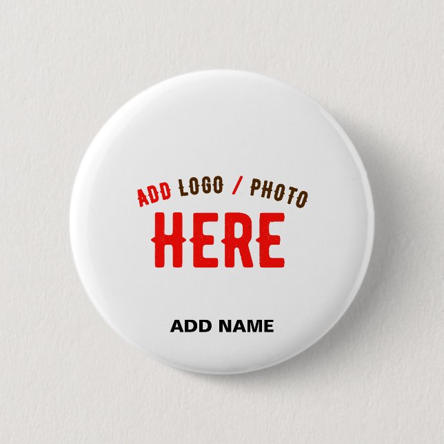 STYLISH MODERN CUSTOMIZABLE WHITE VERIFIED BRANDED BUTTON (Front)