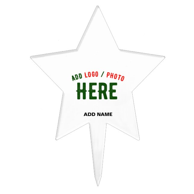 STYLISH MODERN CUSTOMIZABLE WHITE VERIFIED BRANDED CAKE TOPPER (Front)
