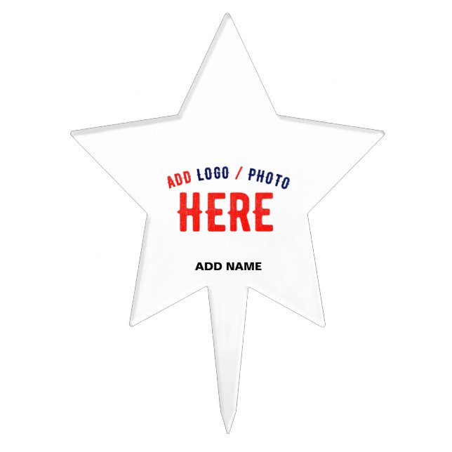 STYLISH MODERN CUSTOMIZABLE WHITE VERIFIED BRANDED CAKE TOPPER (Front)