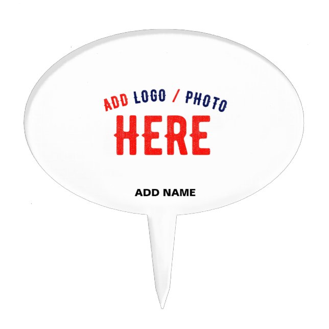 STYLISH MODERN CUSTOMIZABLE WHITE VERIFIED BRANDED CAKE TOPPER (Front)