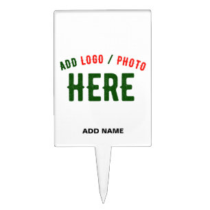 STYLISH MODERN CUSTOMIZABLE WHITE VERIFIED BRANDED CAKE TOPPER