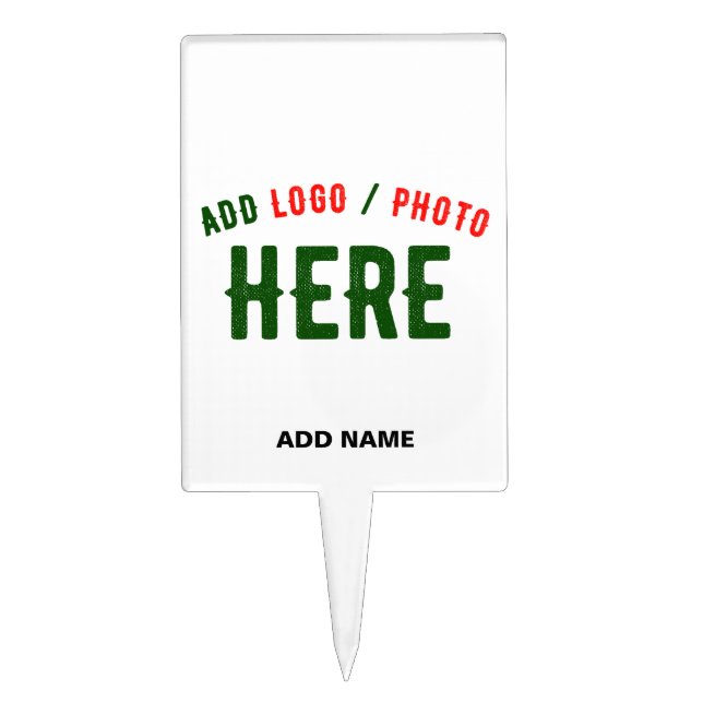 STYLISH MODERN CUSTOMIZABLE WHITE VERIFIED BRANDED CAKE TOPPER (Front)
