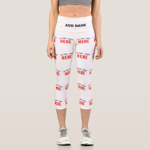 STYLISH MODERN CUSTOMIZABLE WHITE VERIFIED BRANDED CAPRI LEGGINGS