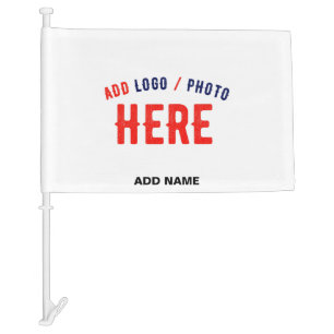 STYLISH MODERN CUSTOMIZABLE WHITE VERIFIED BRANDED CAR FLAG