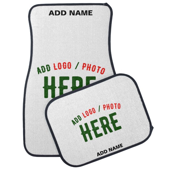 STYLISH MODERN CUSTOMIZABLE WHITE VERIFIED BRANDED CAR FLOOR MAT (Set)