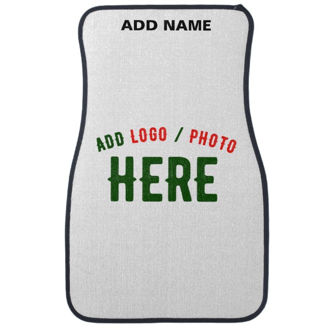 STYLISH MODERN CUSTOMIZABLE WHITE VERIFIED BRANDED CAR FLOOR MAT (Front)