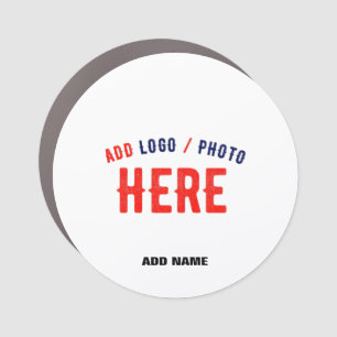 STYLISH MODERN CUSTOMIZABLE WHITE VERIFIED BRANDED CAR MAGNET