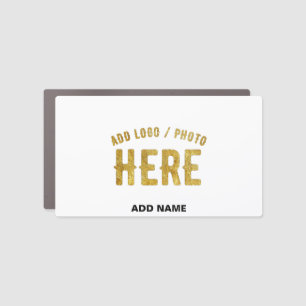 STYLISH MODERN CUSTOMIZABLE WHITE VERIFIED BRANDED CAR MAGNET