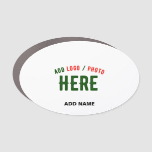STYLISH MODERN CUSTOMIZABLE WHITE VERIFIED BRANDED CAR MAGNET