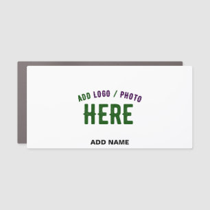 STYLISH MODERN CUSTOMIZABLE WHITE VERIFIED BRANDED CAR MAGNET