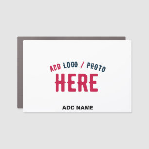 STYLISH MODERN CUSTOMIZABLE WHITE VERIFIED BRANDED CAR MAGNET