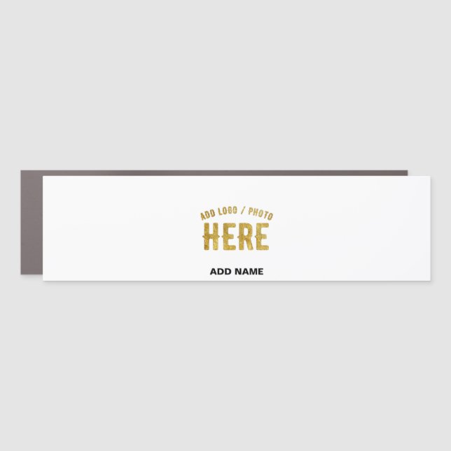 STYLISH MODERN CUSTOMIZABLE WHITE VERIFIED BRANDED CAR MAGNET (Front)