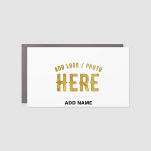 STYLISH MODERN CUSTOMIZABLE WHITE VERIFIED BRANDED CAR MAGNET
