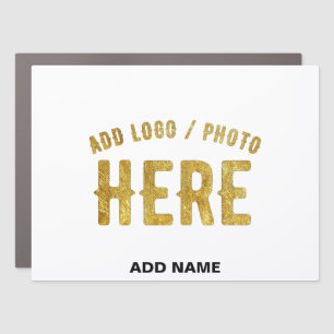 STYLISH MODERN CUSTOMIZABLE WHITE VERIFIED BRANDED CAR MAGNET