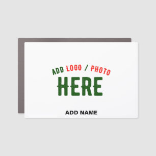 STYLISH MODERN CUSTOMIZABLE WHITE VERIFIED BRANDED CAR MAGNET