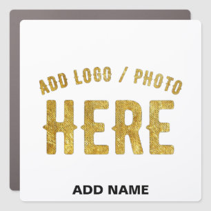 STYLISH MODERN CUSTOMIZABLE WHITE VERIFIED BRANDED CAR MAGNET