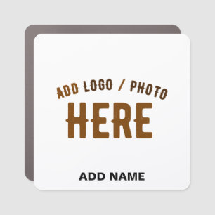 STYLISH MODERN CUSTOMIZABLE WHITE VERIFIED BRANDED CAR MAGNET