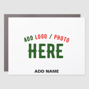 STYLISH MODERN CUSTOMIZABLE WHITE VERIFIED BRANDED CAR MAGNET