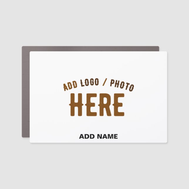 STYLISH MODERN CUSTOMIZABLE WHITE VERIFIED BRANDED CAR MAGNET (Front)