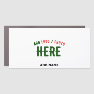 STYLISH MODERN CUSTOMIZABLE WHITE VERIFIED BRANDED CAR MAGNET