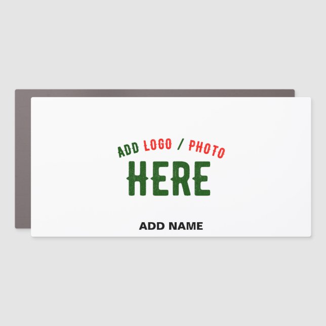 STYLISH MODERN CUSTOMIZABLE WHITE VERIFIED BRANDED CAR MAGNET (Front)