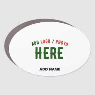 STYLISH MODERN CUSTOMIZABLE WHITE VERIFIED BRANDED CAR MAGNET