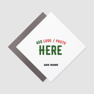 STYLISH MODERN CUSTOMIZABLE WHITE VERIFIED BRANDED CAR MAGNET