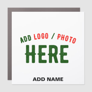 STYLISH MODERN CUSTOMIZABLE WHITE VERIFIED BRANDED CAR MAGNET