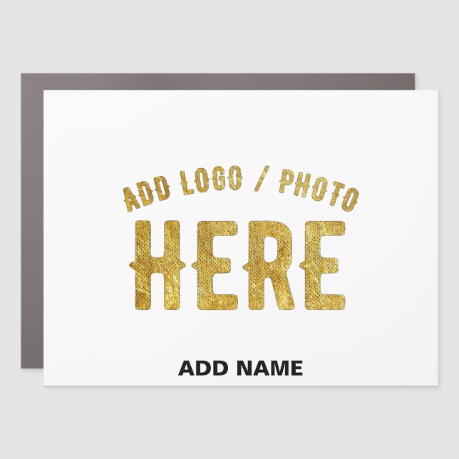 STYLISH MODERN CUSTOMIZABLE WHITE VERIFIED BRANDED CAR MAGNET (Front)