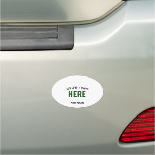 STYLISH MODERN CUSTOMIZABLE WHITE VERIFIED BRANDED CAR MAGNET