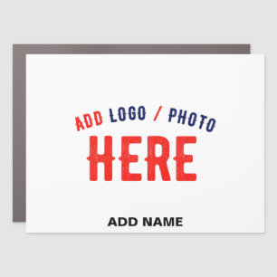 STYLISH MODERN CUSTOMIZABLE WHITE VERIFIED BRANDED CAR MAGNET