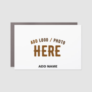 STYLISH MODERN CUSTOMIZABLE WHITE VERIFIED BRANDED CAR MAGNET