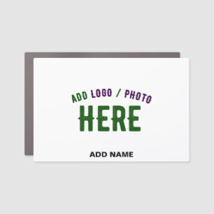 STYLISH MODERN CUSTOMIZABLE WHITE VERIFIED BRANDED CAR MAGNET