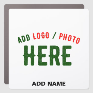 STYLISH MODERN CUSTOMIZABLE WHITE VERIFIED BRANDED CAR MAGNET