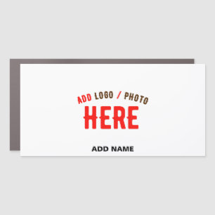 STYLISH MODERN CUSTOMIZABLE WHITE VERIFIED BRANDED CAR MAGNET