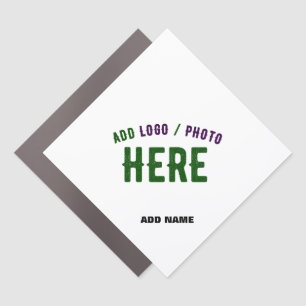 STYLISH MODERN CUSTOMIZABLE WHITE VERIFIED BRANDED CAR MAGNET