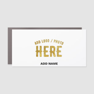 STYLISH MODERN CUSTOMIZABLE WHITE VERIFIED BRANDED CAR MAGNET