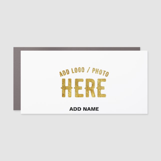 STYLISH MODERN CUSTOMIZABLE WHITE VERIFIED BRANDED CAR MAGNET (Front)